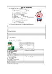 English worksheet: Verb to be in present and past