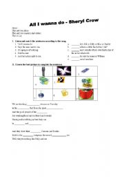 English Worksheet: Sheryl Crow - All I wanna do