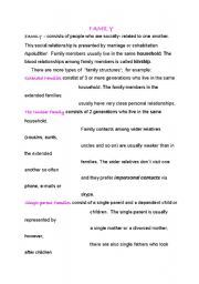 English worksheet: Family