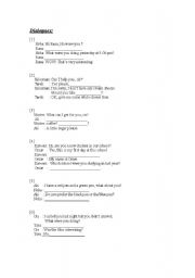 English Worksheet: Dialog