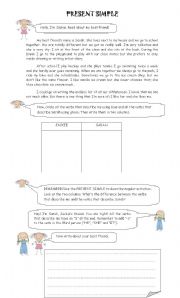 English Worksheet: Present Simple/ Friends