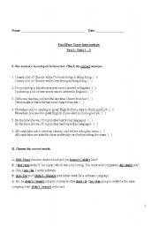 Face2Face Upper Intermediate Test 1