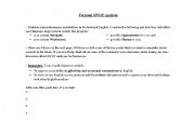 English Worksheet: Personal SWOT Analysis (Int+)