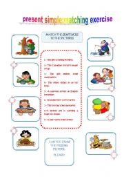 English Worksheet: PRESENT SIMPLE: MATCHING EXERCISE