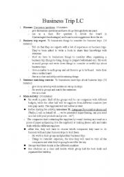 English Worksheet: business trip