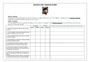 English worksheet: Yanomami People Anticipatory Reading Guide