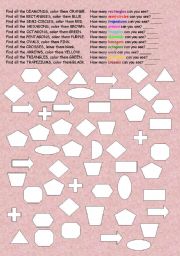 English Worksheet: shapes