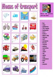 English Worksheet: Means of transport - matching