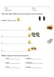 English worksheet: this, that, these, those