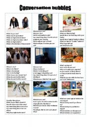 English Worksheet: Conversation cards / Many interesting topics to discuss