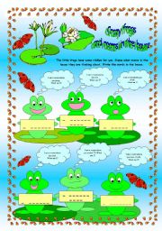 English Worksheet: Crazy frogs and rooms in the house