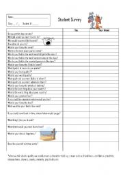 English Worksheet: Student Survey