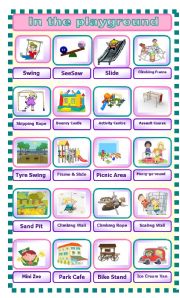 English Worksheet: In the Playground