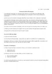 English worksheet: Communication Strategies - Education Rita