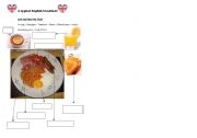 English worksheet: A typical English breakfast