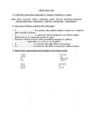 English Worksheet: Crime and Law