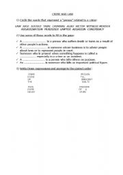 English worksheet: Crime and Law