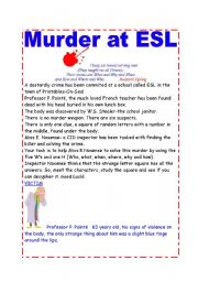 English Worksheet: Murder at ESL