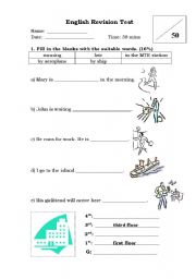 English worksheet: revision