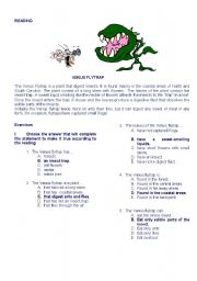 English worksheet: READING  THE VENUS FLYTRAP