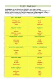 English Worksheet: Employment