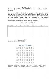 English worksheet: vocabulary games- ENVIRONMENT!