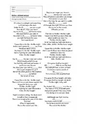 English worksheet: Thriller - Michael Jackson