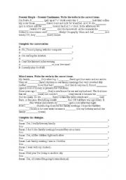 English Worksheet: Present Simple - Present Continuous - Simple Past mixed tenses