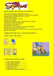 English Worksheet:  The Simpsons : Reading Comprehension Activities