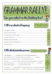 English Worksheet: Grammar Rallye for end of year one