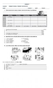 English worksheet: PRESENT SIMPLE v/s PRESENT CONTINUOUS