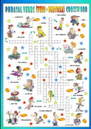 English Worksheet: Phrasal Verbs (Fourteenth series). Crossword (Part 3/3)