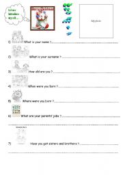 English Worksheet: students identity 