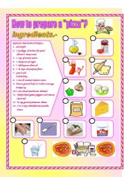 English Worksheet: How to prepare a pizza?