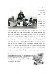 English Worksheet: homeless people