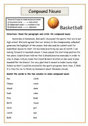 English Worksheet: Compound Nouns