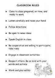 English Worksheet: classroom rules