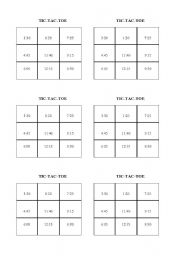 Printable Tic-Tac-Toe Sheets - ALL ESL