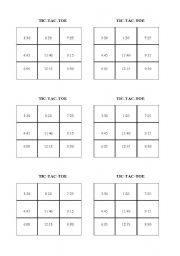 English Worksheet: Tic Tac Toe