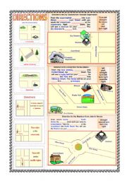 English Worksheet: Directions with Answer key