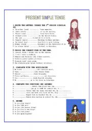 English Worksheet: PRESENT SIMPLE TENSE