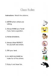 English Worksheet: Class rules worksheet