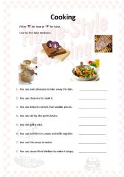 English Worksheet: Cooking Method