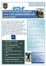 English Worksheet: Scotland: golf (editable)