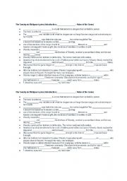 English Worksheet: Joy Luck Club (Twenty Six Malignant Gates) worksheet