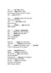English Worksheet: Song 