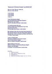 English Worksheet: Song 