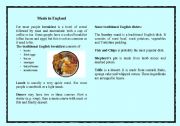 English Worksheet: Meals in England - UPDATED VERSION! With True or False statements and Wordsearch