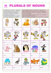 English Worksheet: plural of nouns