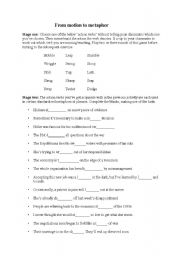 English worksheet: From motion to metaphor